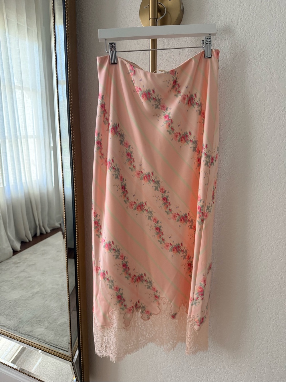 LoveShackFancy Peach Floral Satin Cami